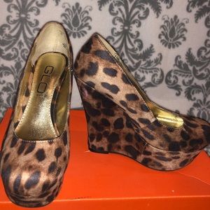 Cheetah print wedges